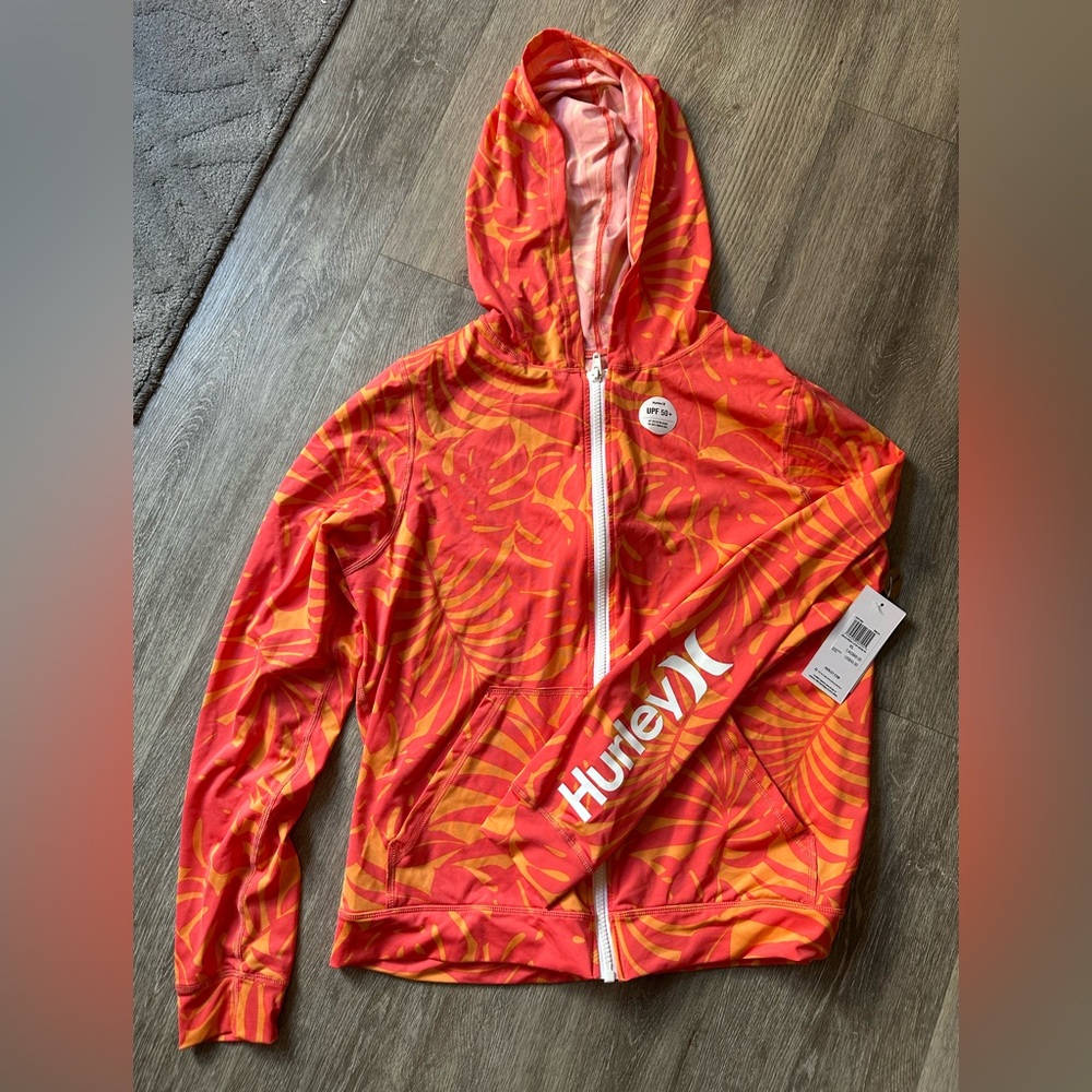 Hurley Women Zip Up Rash Guard/ UV Protection Size XL